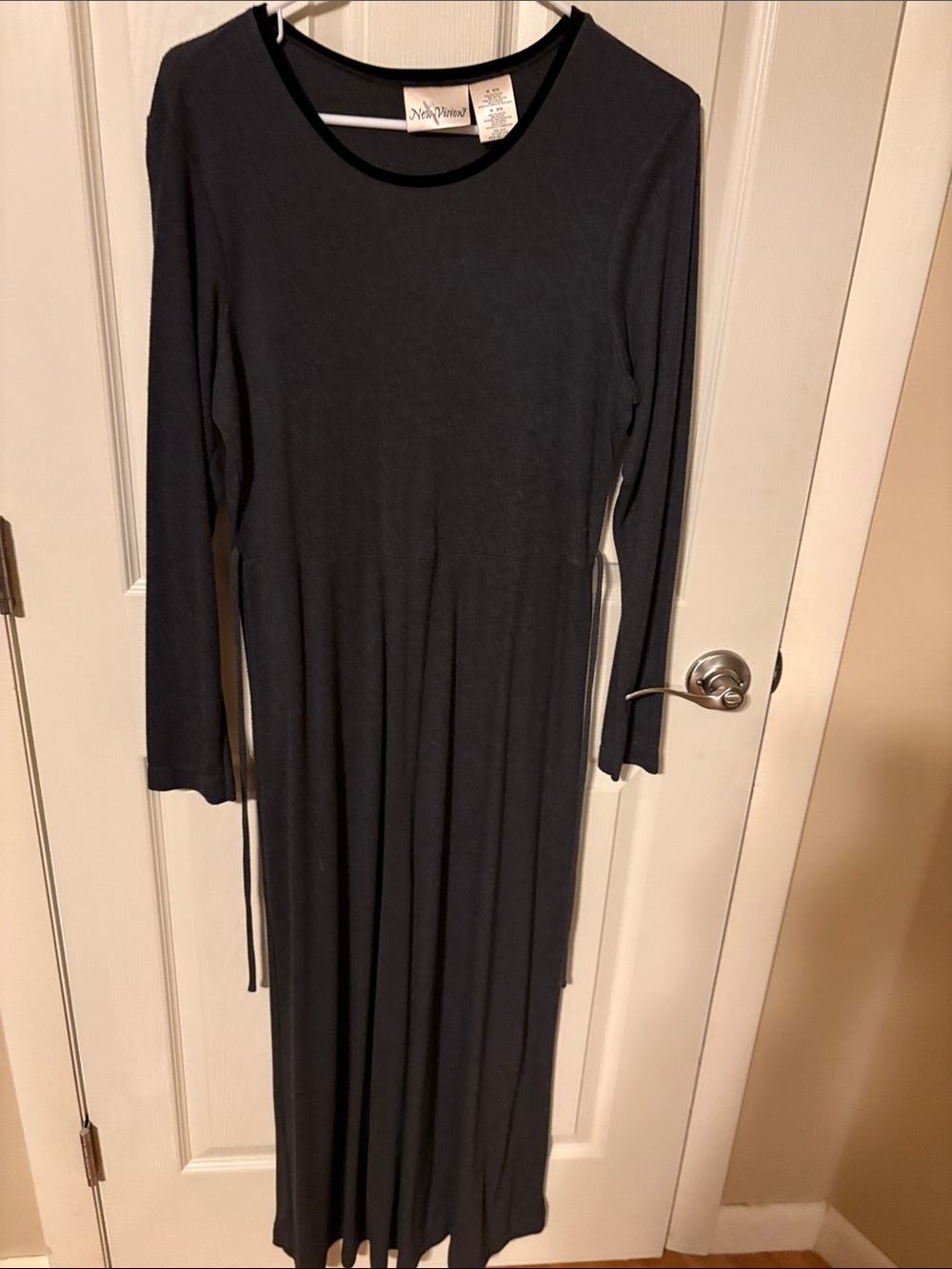 Soft Black Long Sleeve Maxi Dress by Natalie Martin
